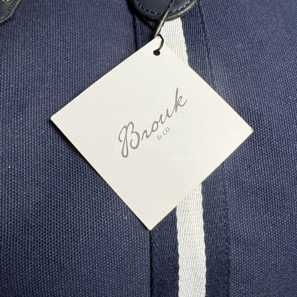 NWT Brouk & Co The Kennedy Weekend Canvas Duffel Bag‎ Large Navy Blue/White - Picture 3 of 10